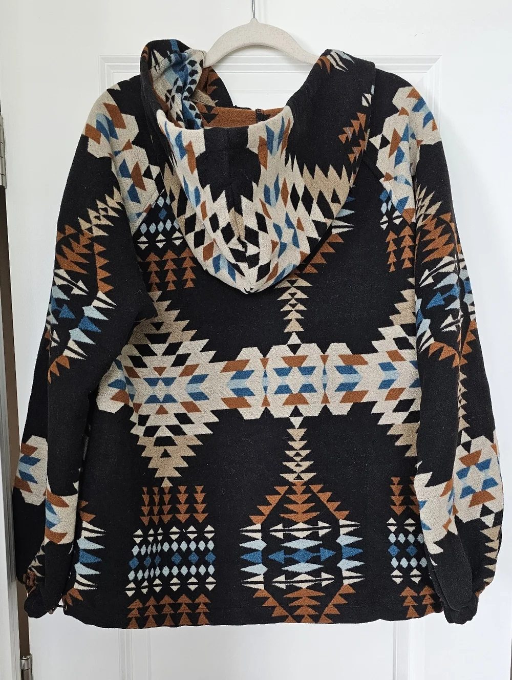 Kori Aztec Southwestern Hoodie Women L Pullover Tribal Print Boho Festival Jacke